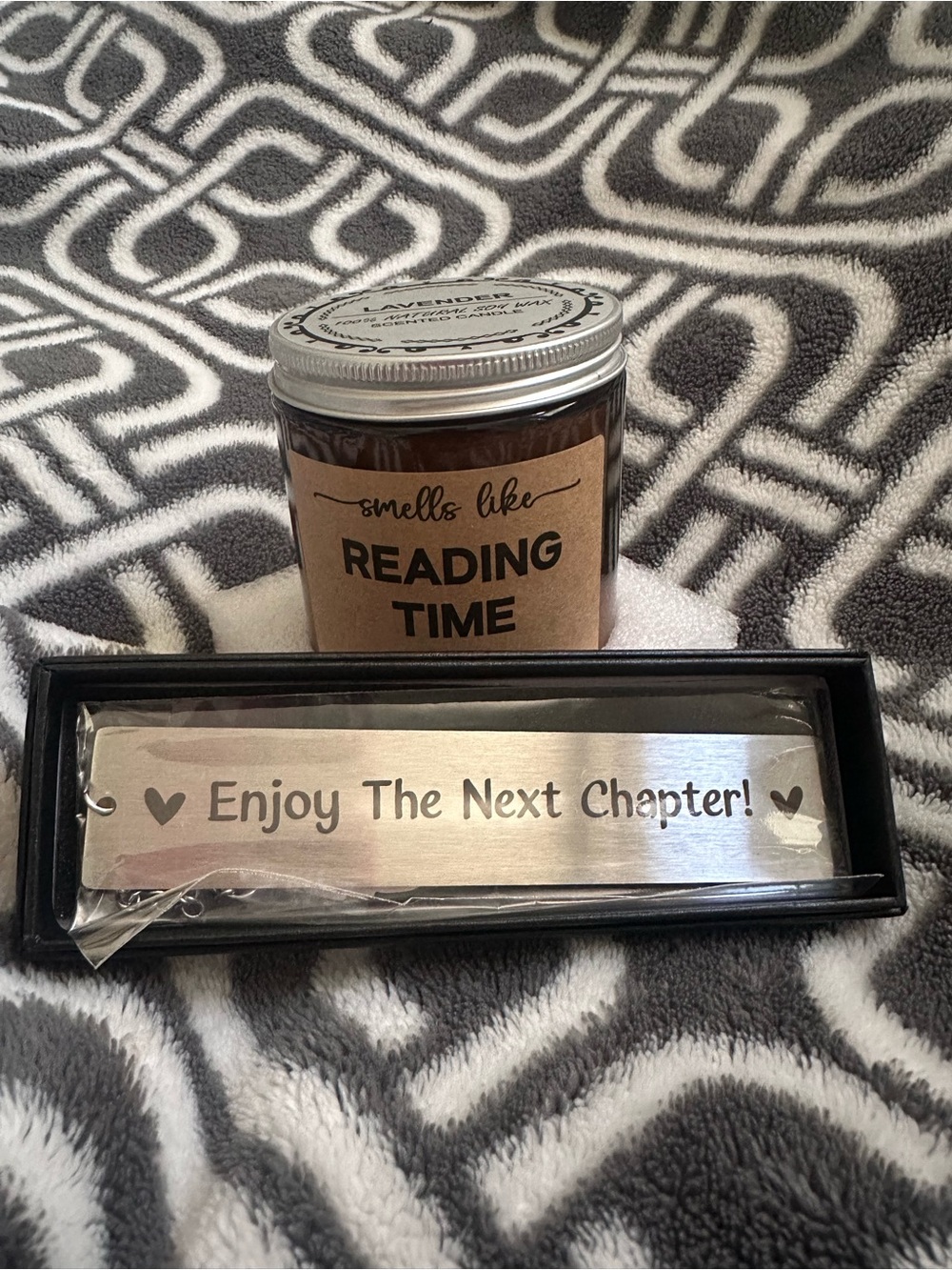 Reading Time Scented Candle & Silver Bookmark Set - Enjoy The Next Chapter